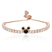 Disney Mickey Mouse Tennis Bracelet Official License,Flash-Plated and Cubic Zirconia Bracelet