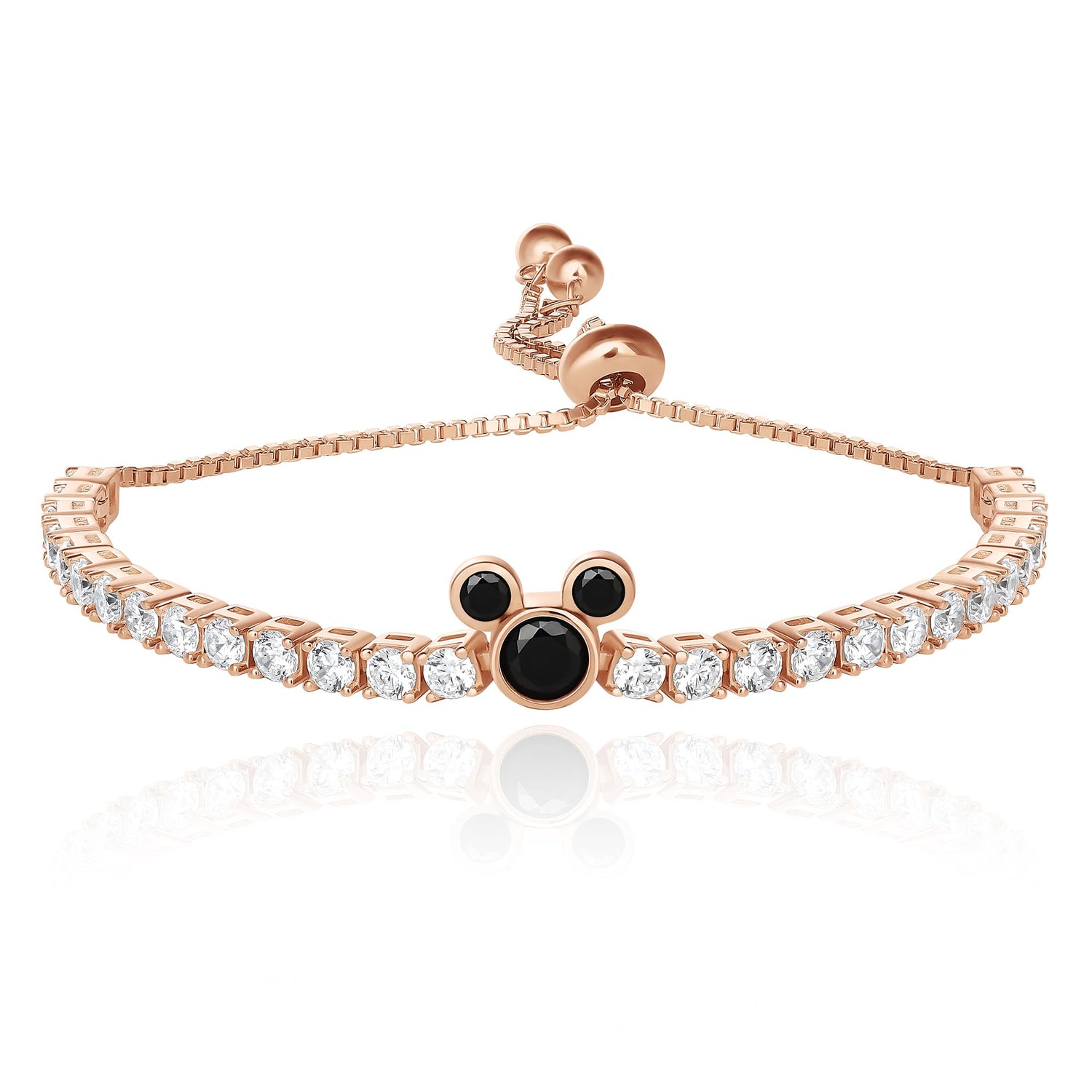 Disney Mickey Mouse Tennis Bracelet Official License,Flash-Plated and Cubic Zirconia Bracelet