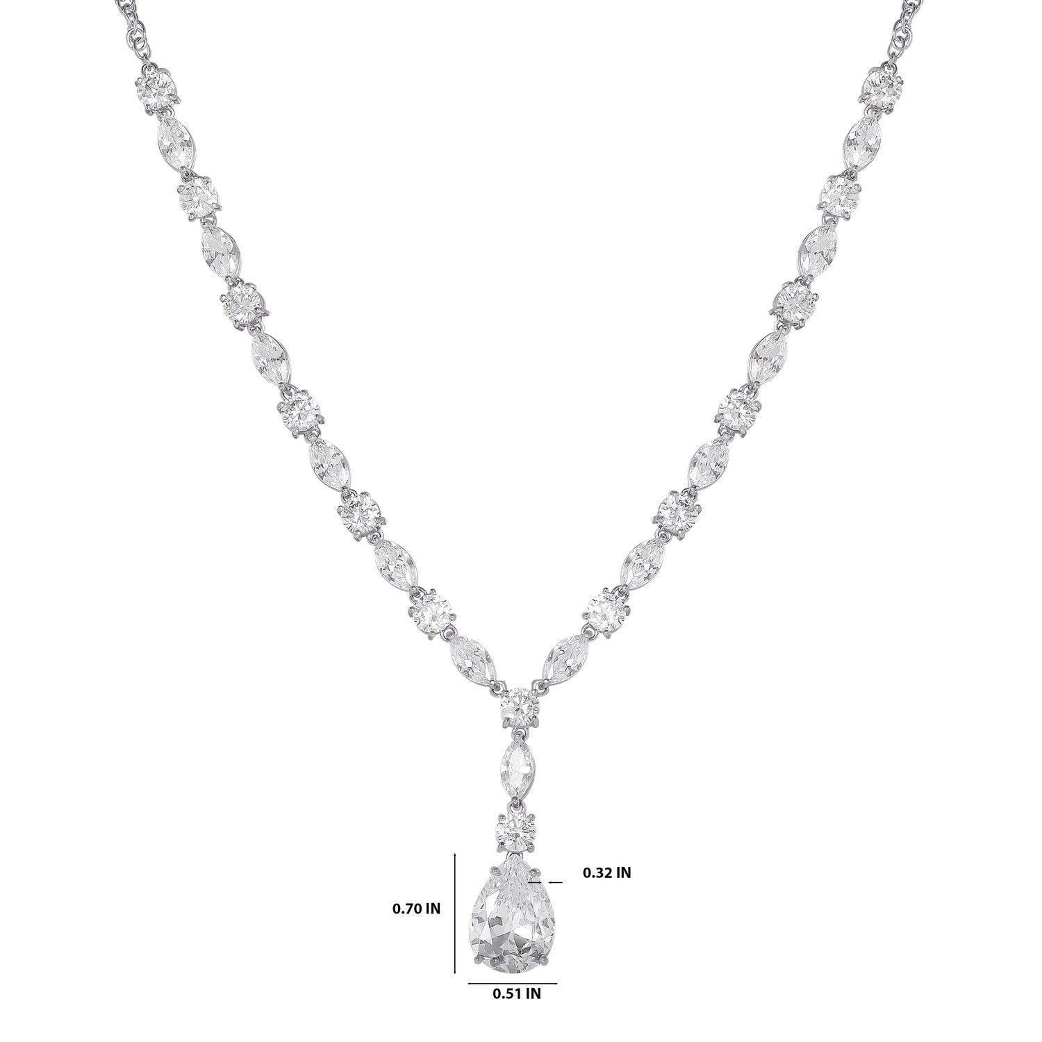 JS Jessica Simpson Crystal Drop Pendant Necklace