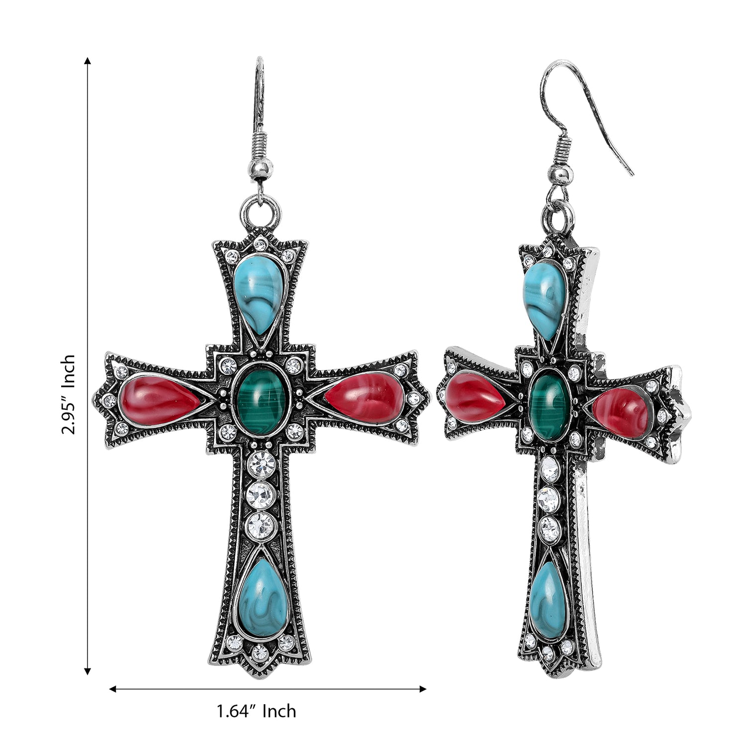 Jessica Simpson Cross Earrings for Women with Stones and Crystals