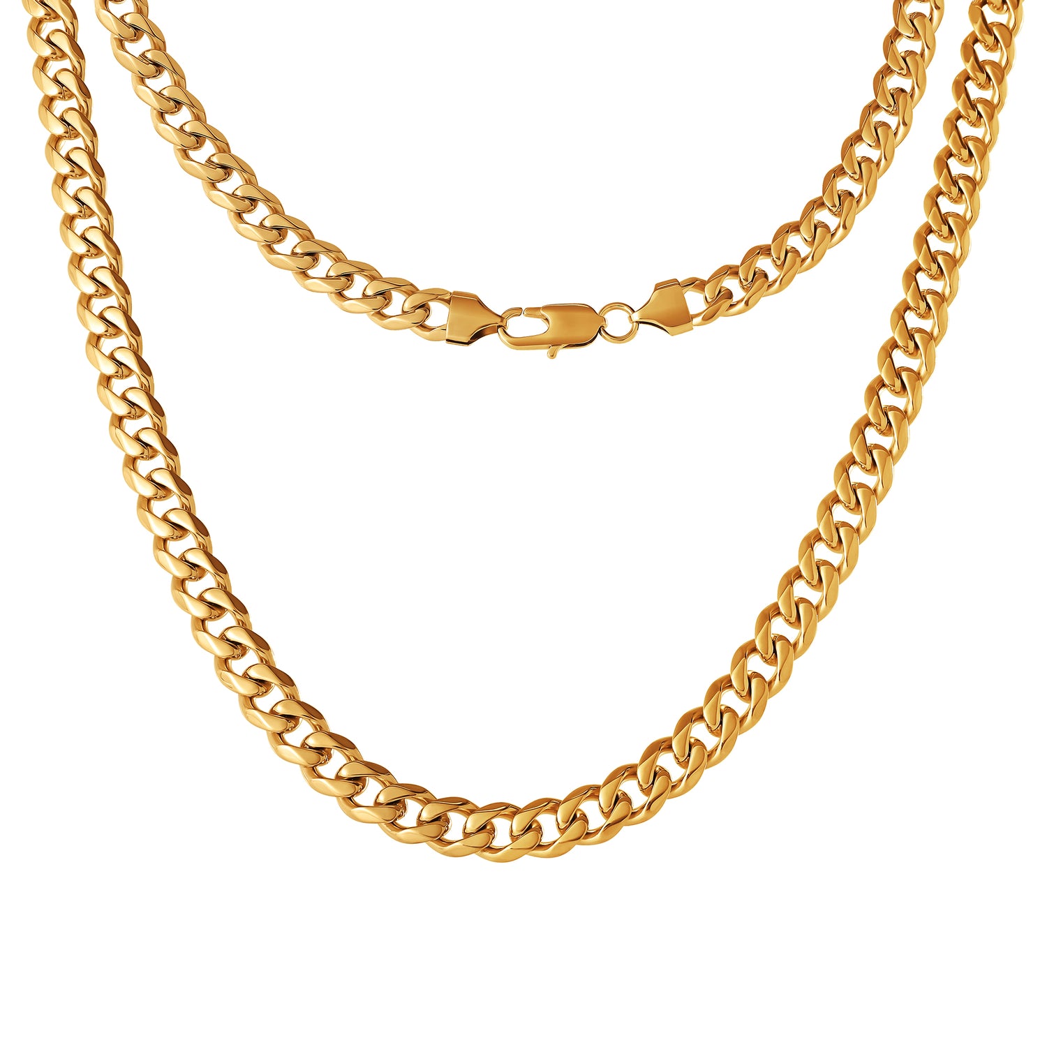 Lucky Brand Mens Gold-Tone Curb Chain Necklace
