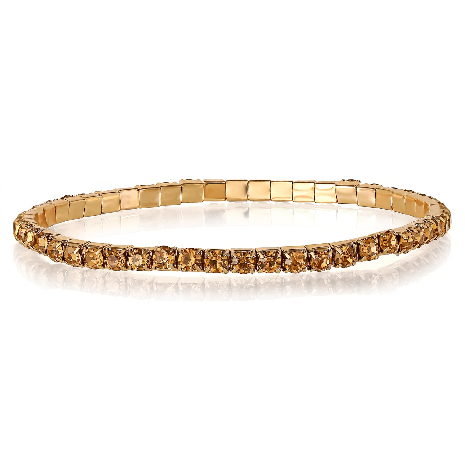 Jessica Simpson Fasjion Rhinstone 5 Piece Stretch Bracelet Set - Gold Multi