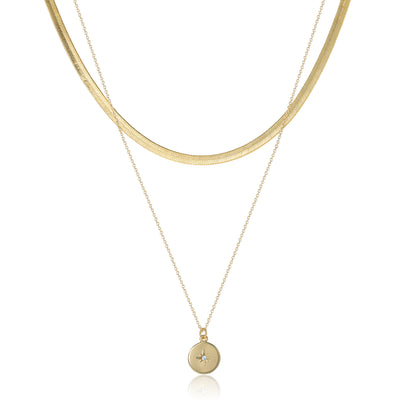 Jessica Simpson Gold-Tone Layered Chain Necklace with Star Pendant