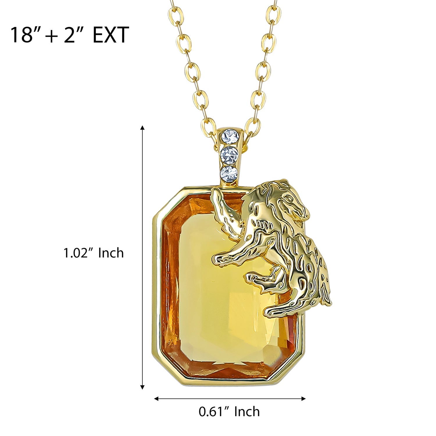 Harry Potter Hufflepuff Badger Pendant Necklace Official License, 18+2"