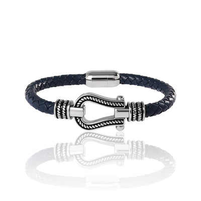 Lucky Brand Horseshoe Navy Cord Bracelet - 8.25''
