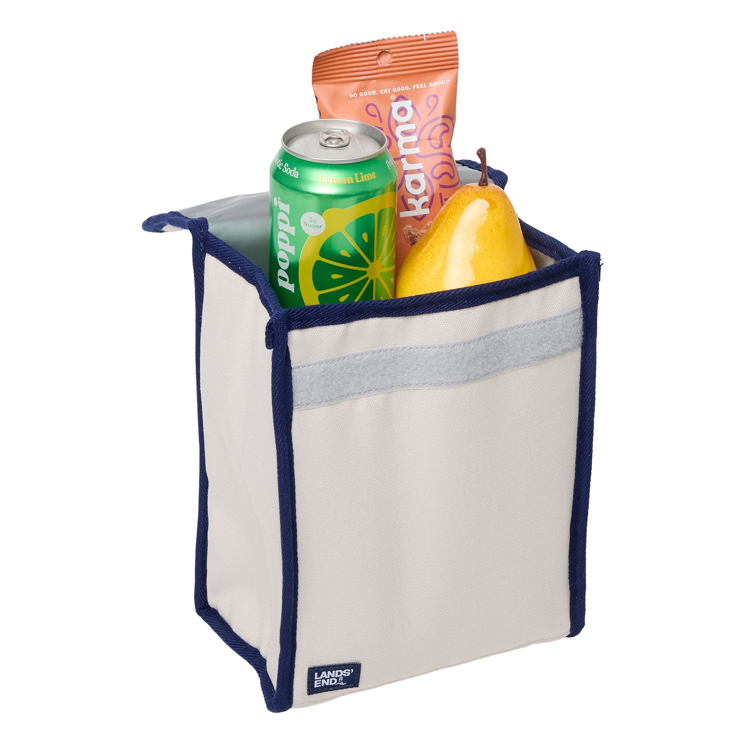 Lands' End Small Cooler Bag Polyester Canvas, Soft Cooler Lunch Box for Women and Men (Natural) - Natural