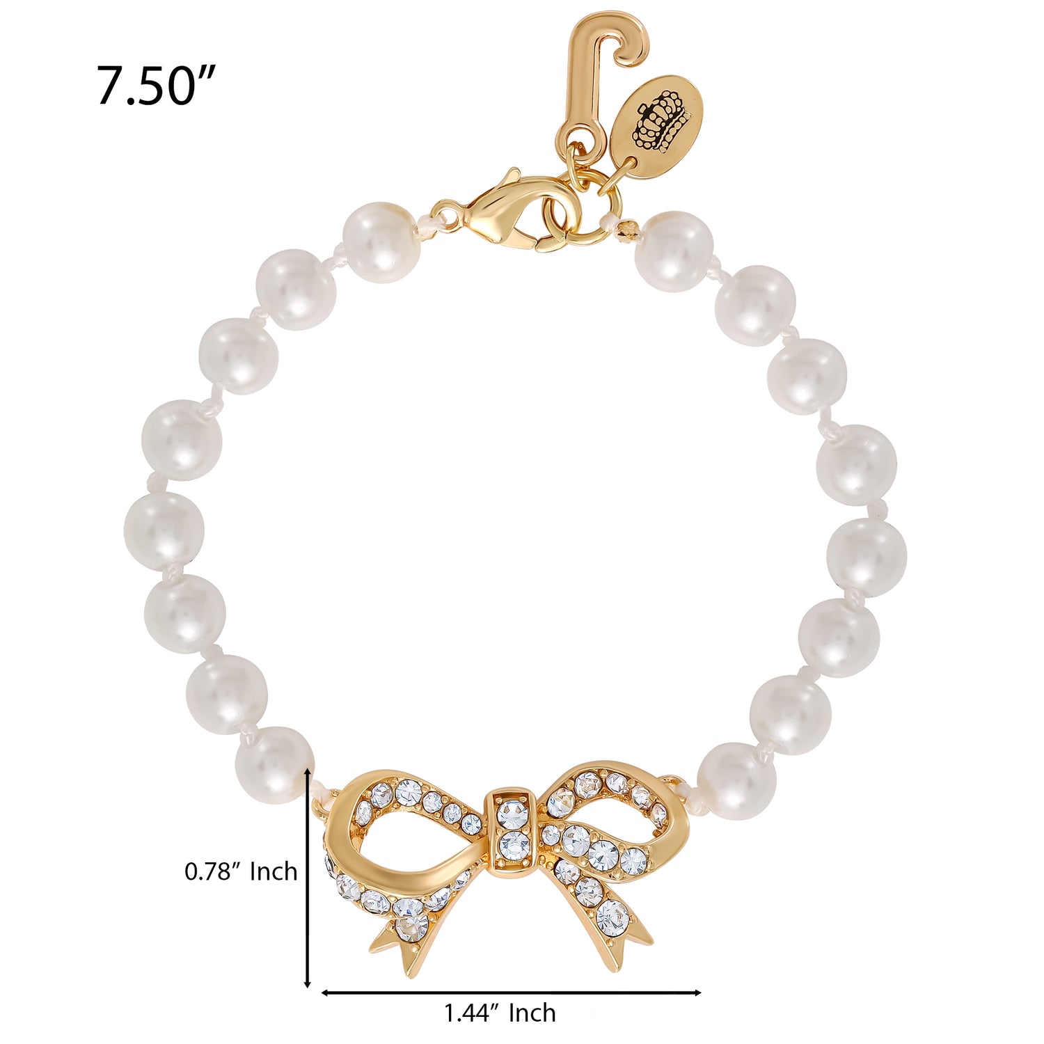 Juicy Couture Pearl Bracelet with Pave Bow