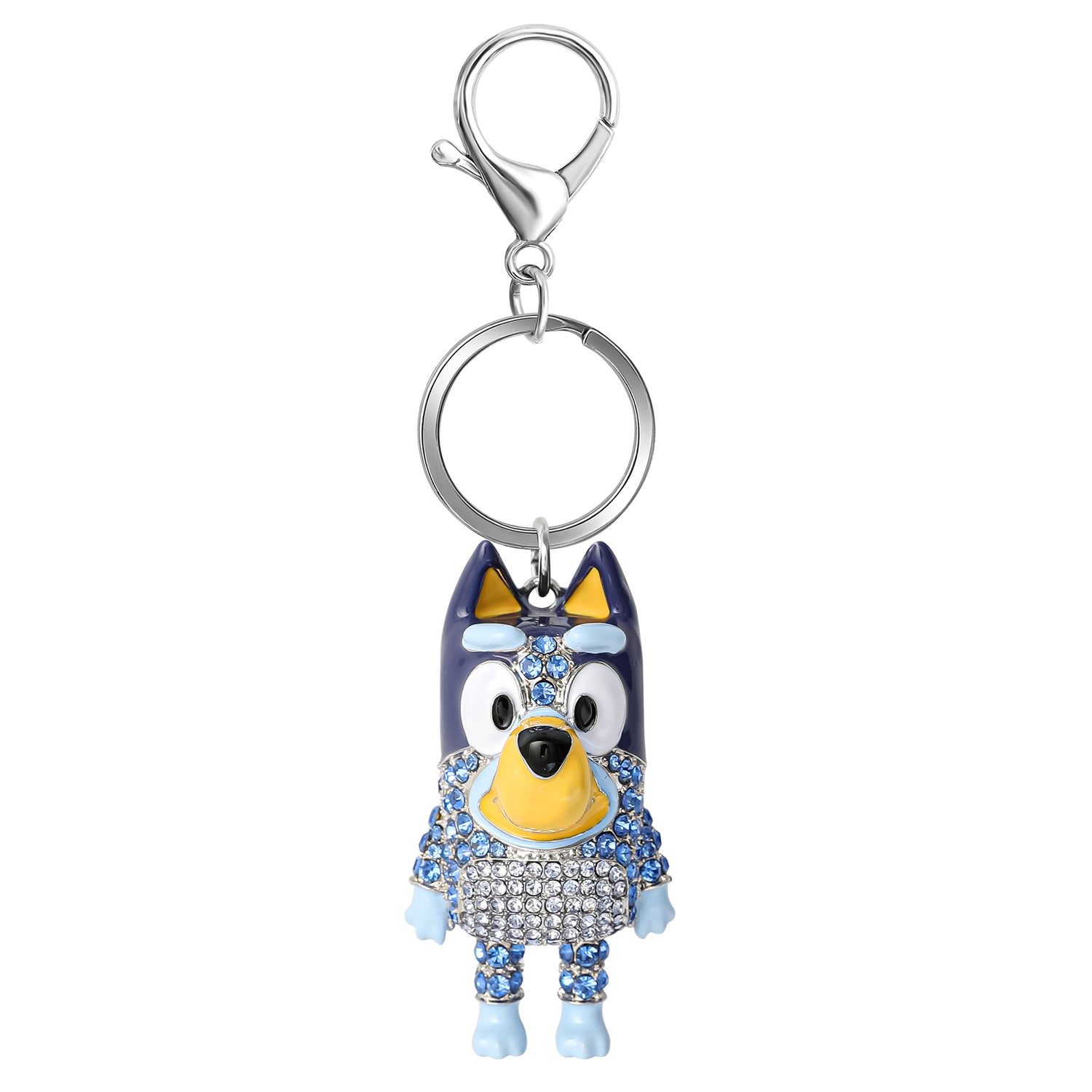 Bluey Bag Charm Pave Crystal, Official License Bluey Charm Keychain with Lobster Clip