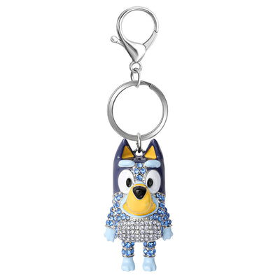 Bluey Bag Charm Pave Crystal, Official License Bluey Charm Keychain with Lobster Clip