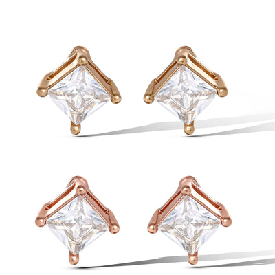 Jessica Simpson Square-Cut Crystal Stud Earrings Set
