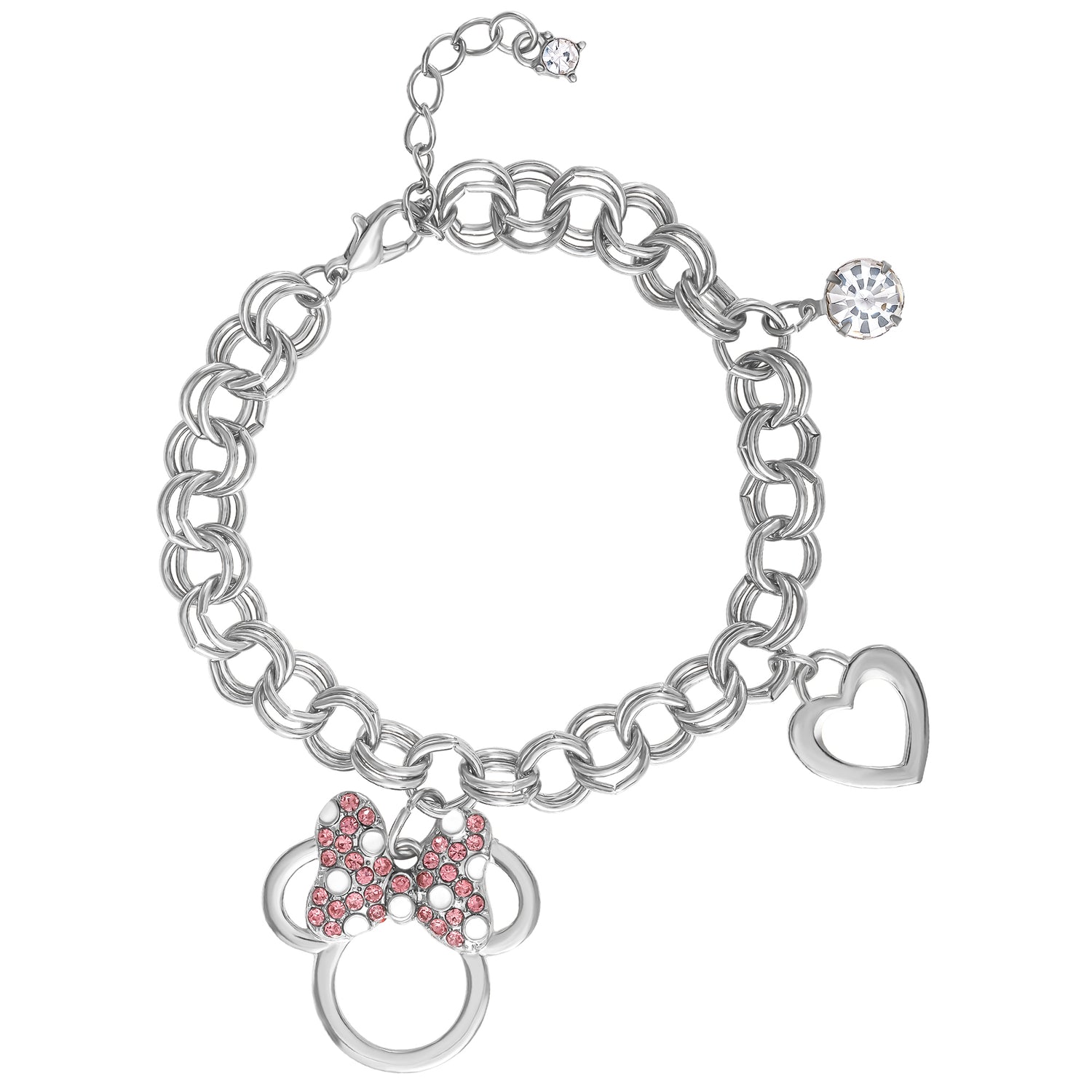 Disney Minnie Mouse Bow Charm Bracelet, 7 +1'' Chain