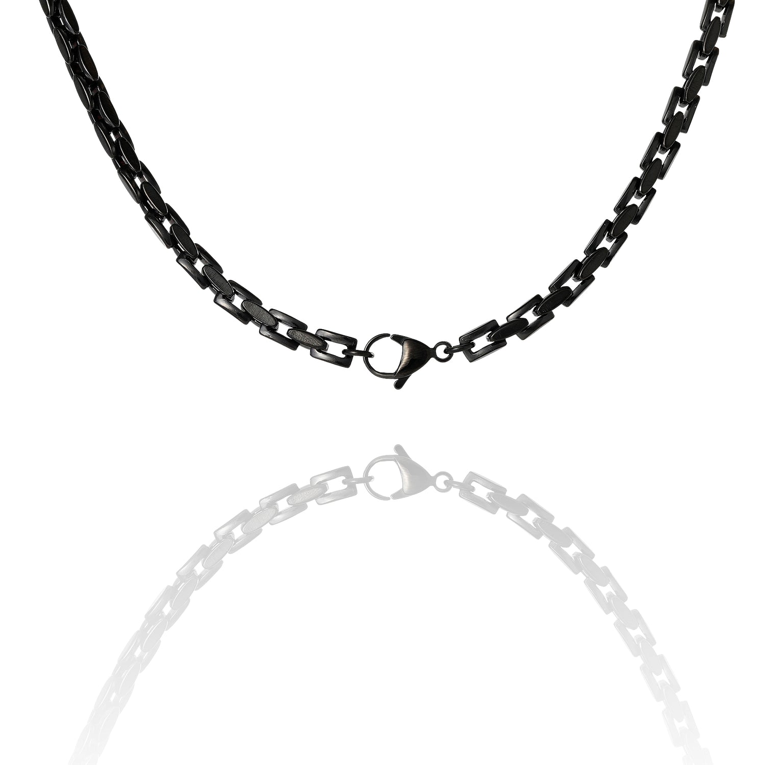 Lucky Brand Men’s Black Stainless Link 22'' Chain Necklace, Polished Ion‑Plated Finish