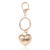 Juicy Couture Constellation Puffy Heart Keychain with Clear Crystals, Juicy Key Chain for Women