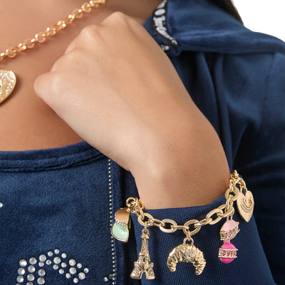 Juicy Couture Paris Travel Charm Bracelet - Macaron, Croissant