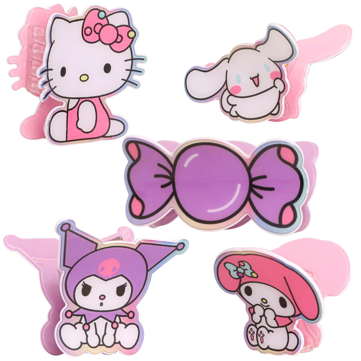 Hello Kitty and Friends Small Hair Clips 5-Piece Set Official License