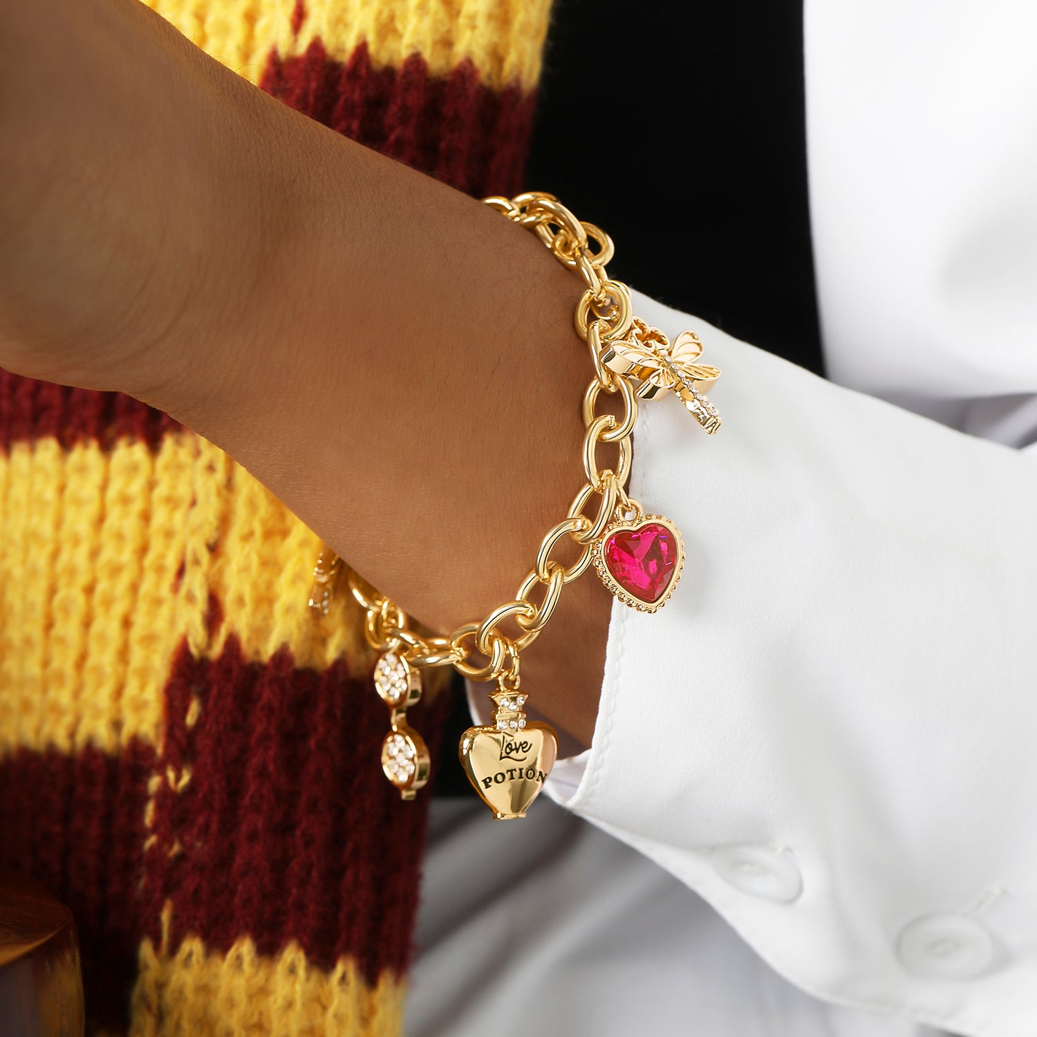 Harry Potter Charm Bracelet for Women Official License, 7.5"