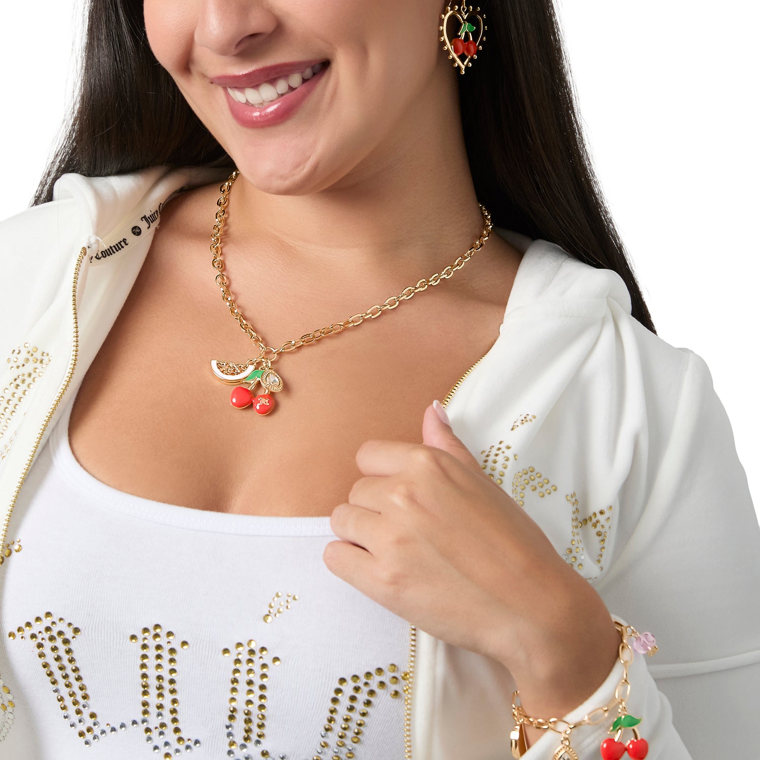 Juicy Couture Cherry & Fruit Charm Bracelet