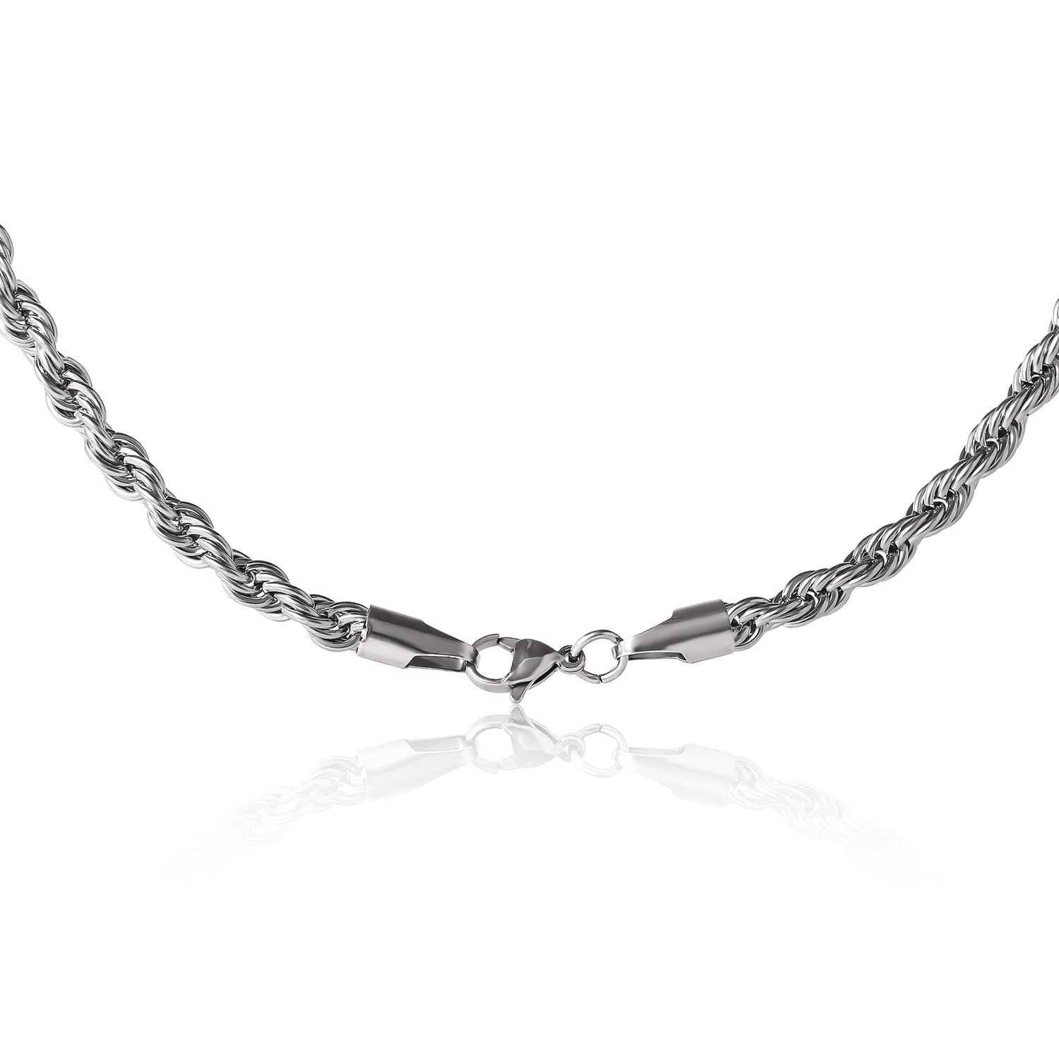 Lucky Brand Stainless Steel (304L) 5MM Rope Chain Necklace 22'' and Bracelet 8.5'' Set