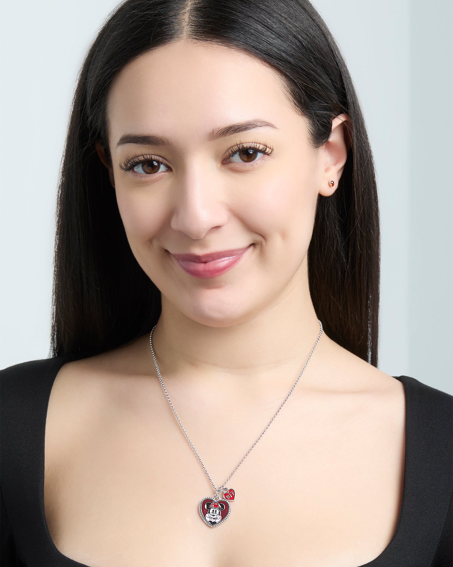 Disney BFF Minnie Mouse Necklace Set of 3 Official License, 16"+3" Friendship Necklaces with BFF Charm and Minnie Pendant