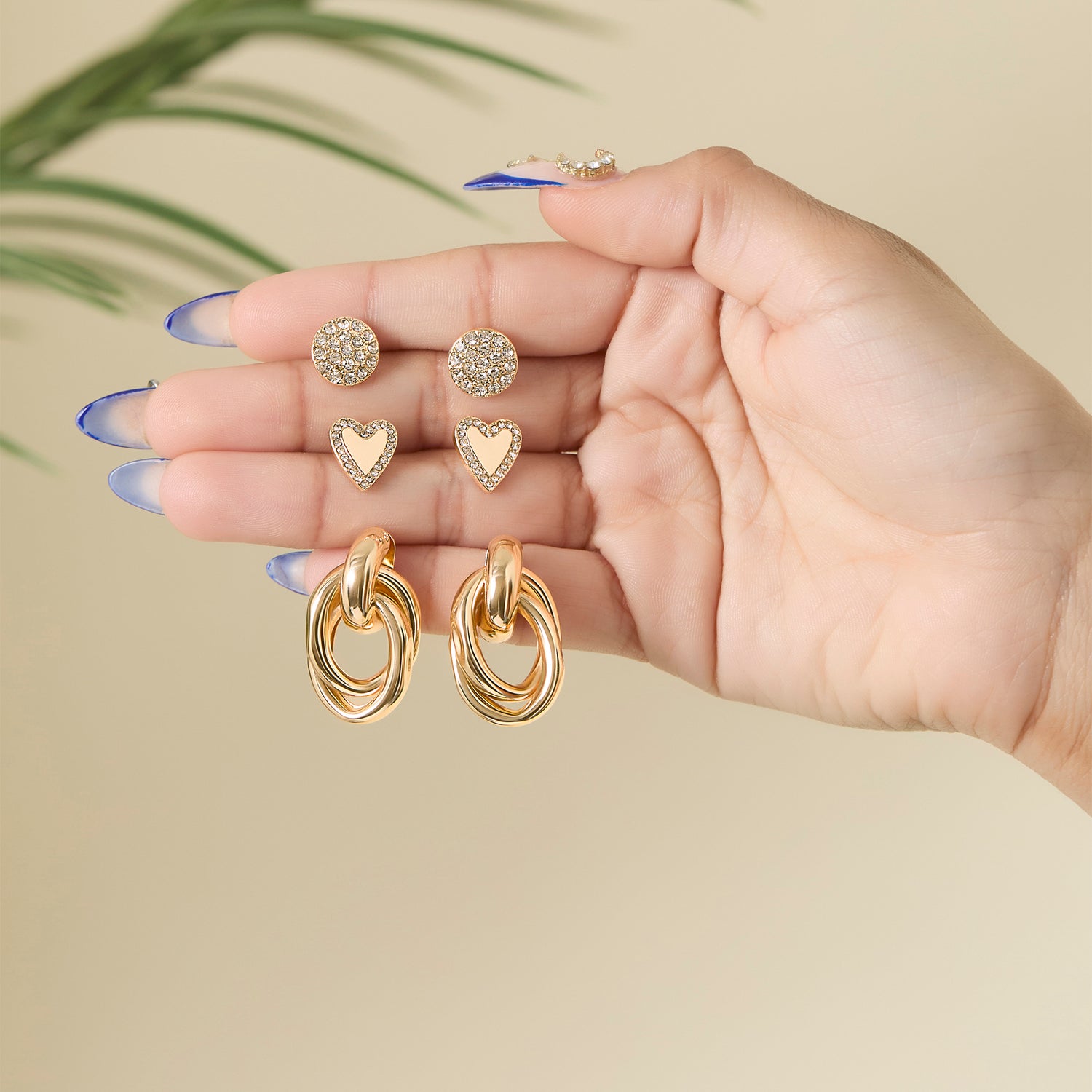 Jessica Simpson Heart Circle Stud Earring Set