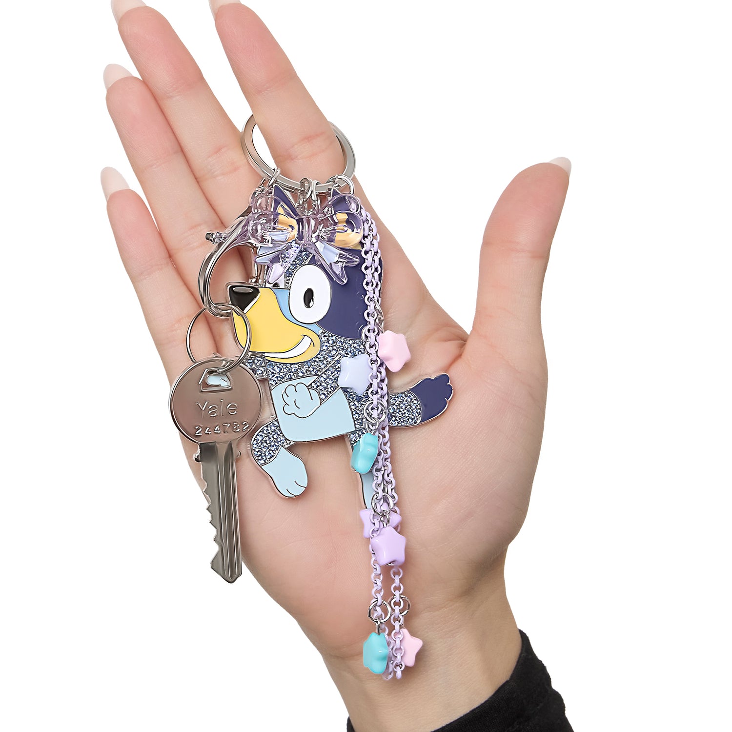 Bluey Bag Charms with Lobster Clip, Liquid and Pave Crystals Charm Keychains