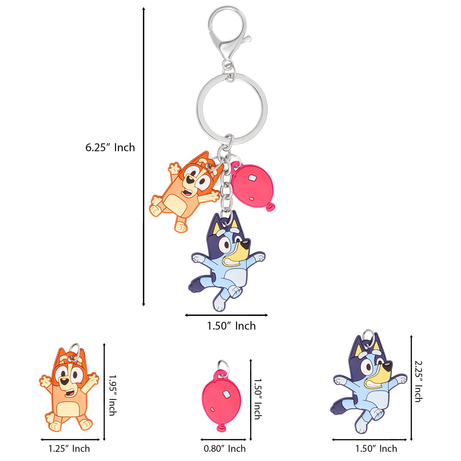 Bluey & Bingo Multi-Charm Keychain Officially Licensed