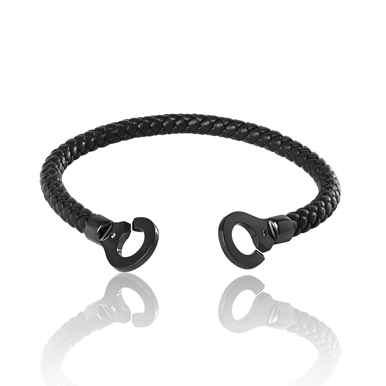 Lucky Brand Men's Braided Bracelet with Matte Black Hook Clasp - 8.5''