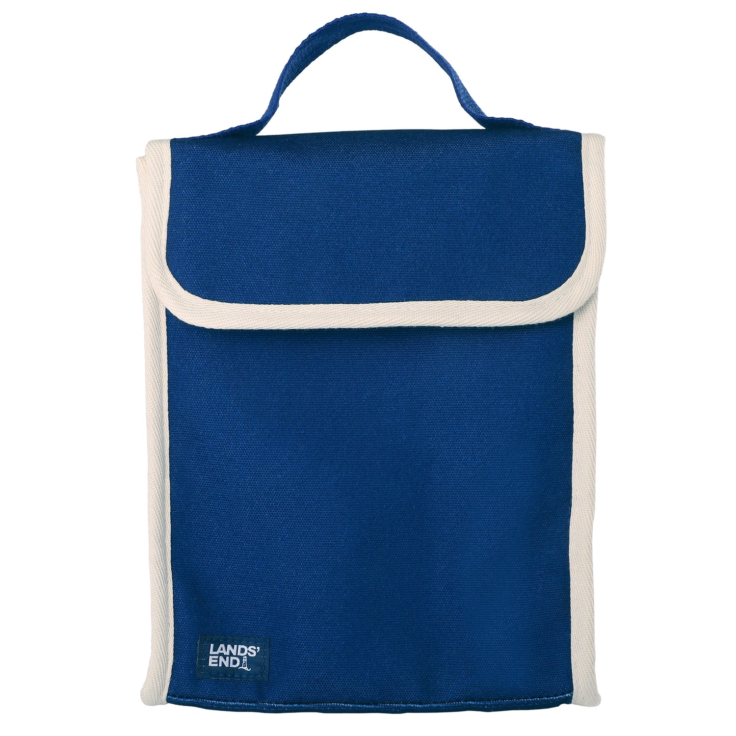 Lands' End Small Cooler Bag Polyester Canvas, Soft Cooler Lunch Box for Women and Men (Navy) - Navy