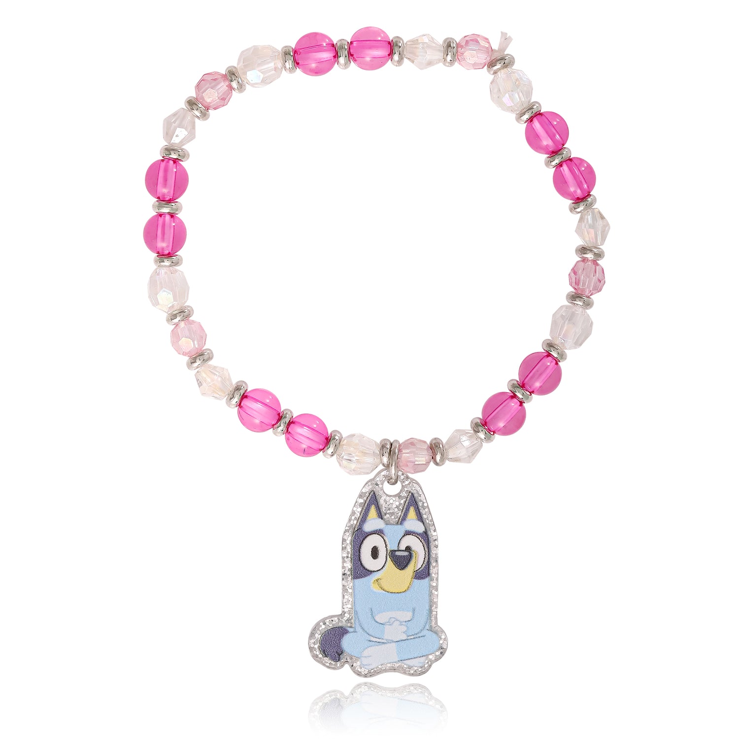Bluey Beaded Bracelet Set, 4-Pack, Character Charms, Adjustable Stretch
