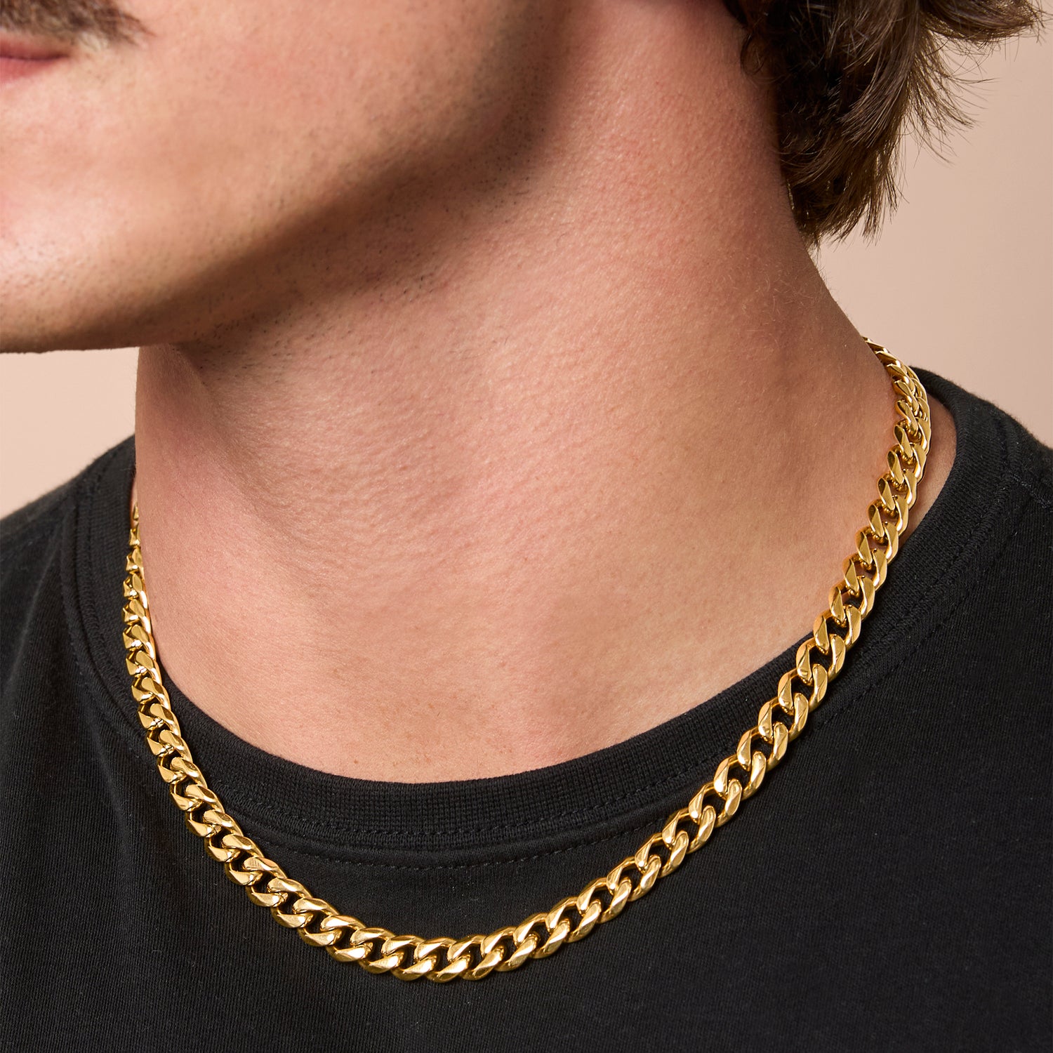 Lucky Brand Mens Gold-Tone Curb Chain Necklace - 20'' Chain