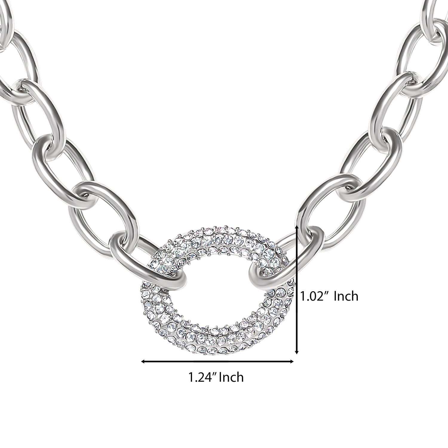 Jessica Simpson Oval Pavé Link Statement Necklace