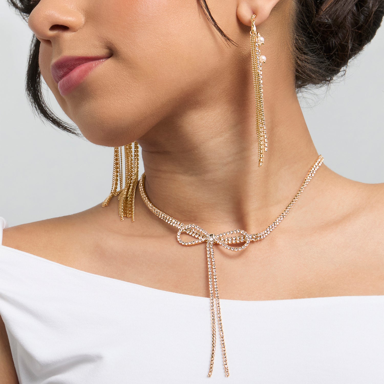 BCBGeneration Layered Tassel Statement Earrings