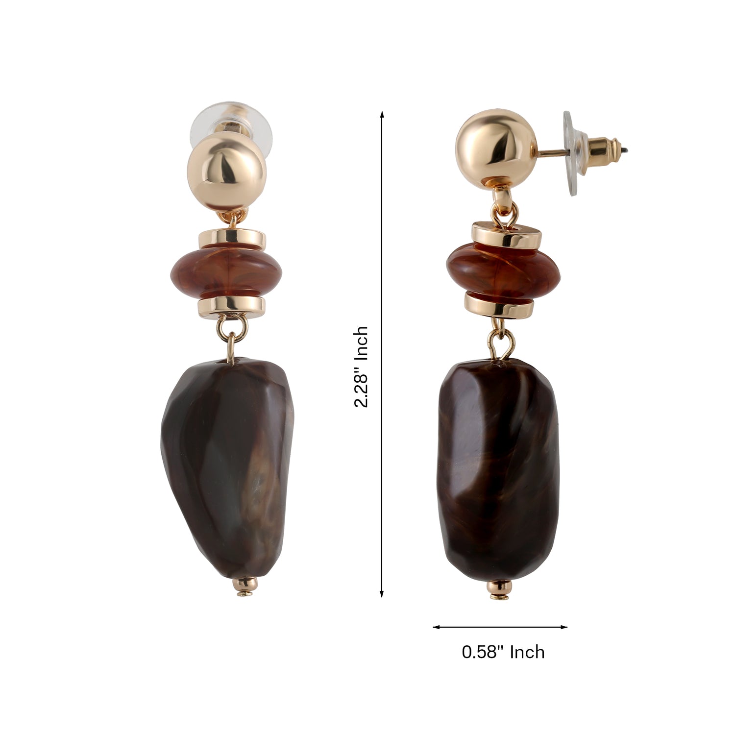 Jessica Simpson Large Bead Drop Earrings for Women, Beaded Dangle Earrings Gold-Tone