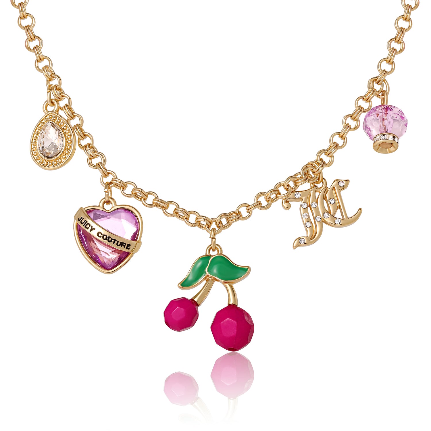 Juicy Couture Cherry Charm Necklace - 18 + 2''