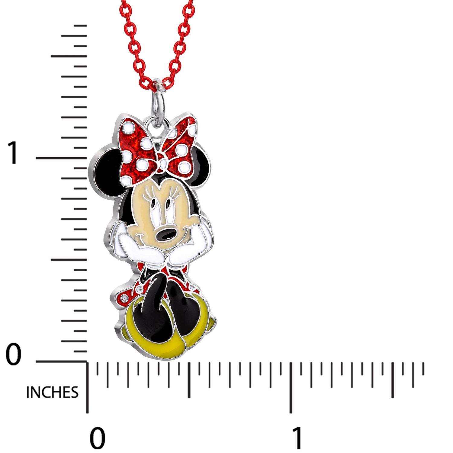 Disney Minnie Mouse Fashion Charm Necklace, 16” Chain