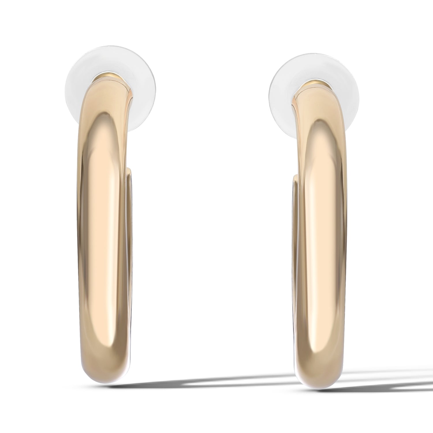 Jessica Simpson Gold-Tone Bold Curved 40 MM Hoop Earrings - Elegant Statement Hoops