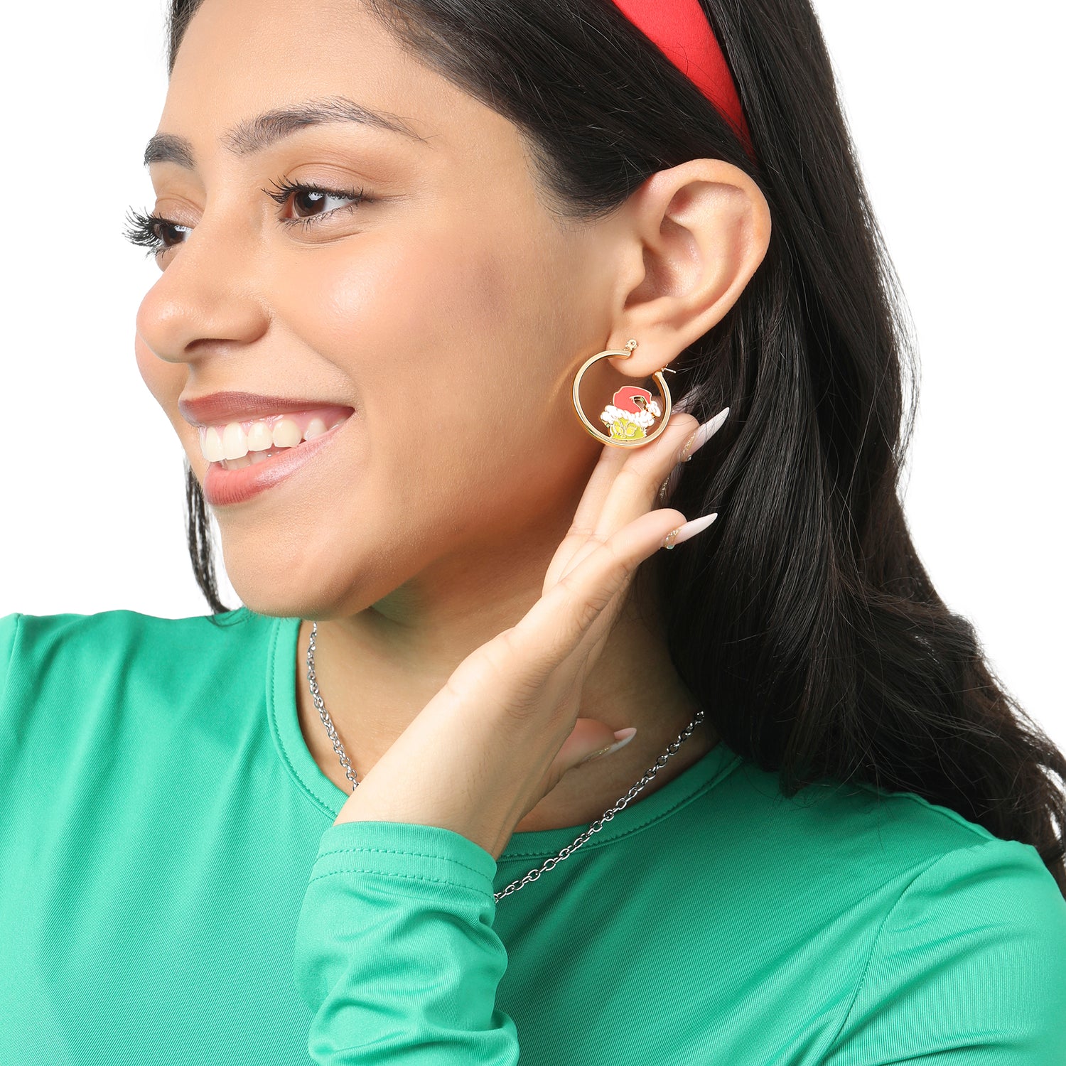 The Grinch Earrings for Women Official License, Mismatched Hoops
