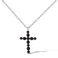 JS Jessica Simpson Ox Silver Black Cross Necklace