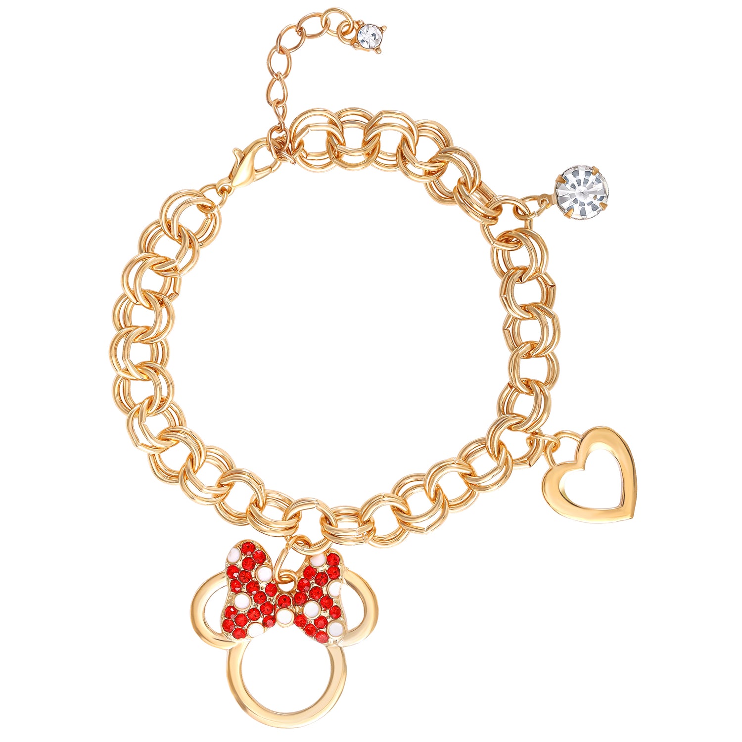 Disney Minnie Mouse Bow Charm Bracelet, 7 +1'' Chain