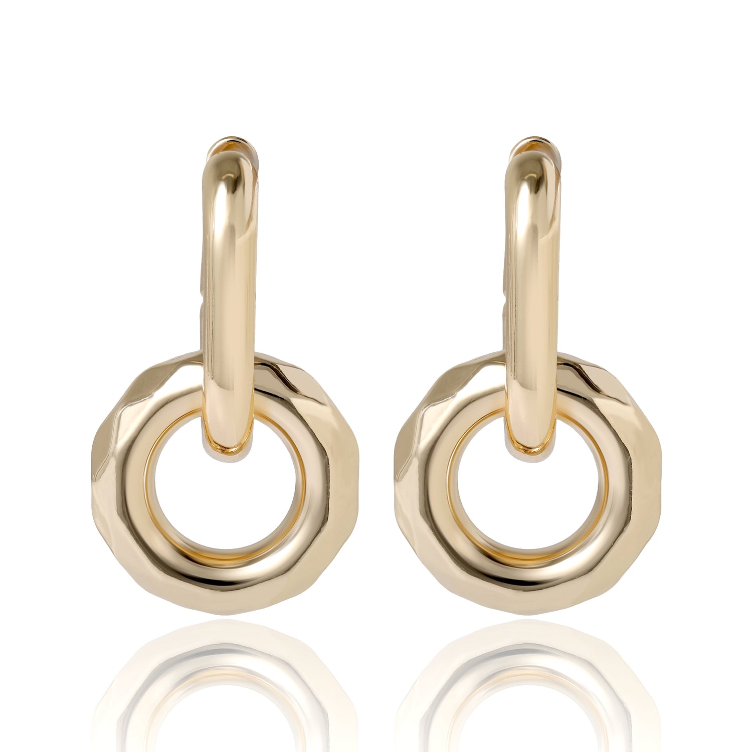 Gold Link Drop Earrings