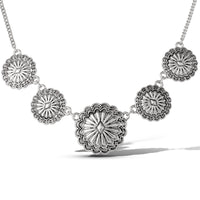JS Jessica Simpson Statement Medallion Necklace in Antiqued Silver