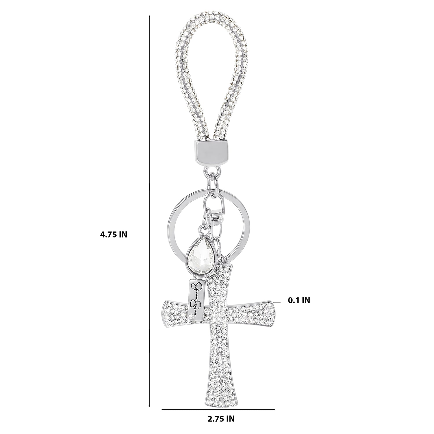 Jessica Simpson Pave Crystal Cross Keychain