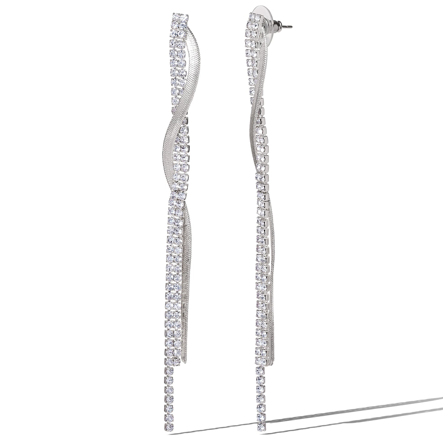 Jessica Simpson Silver Linear Drop Earrings