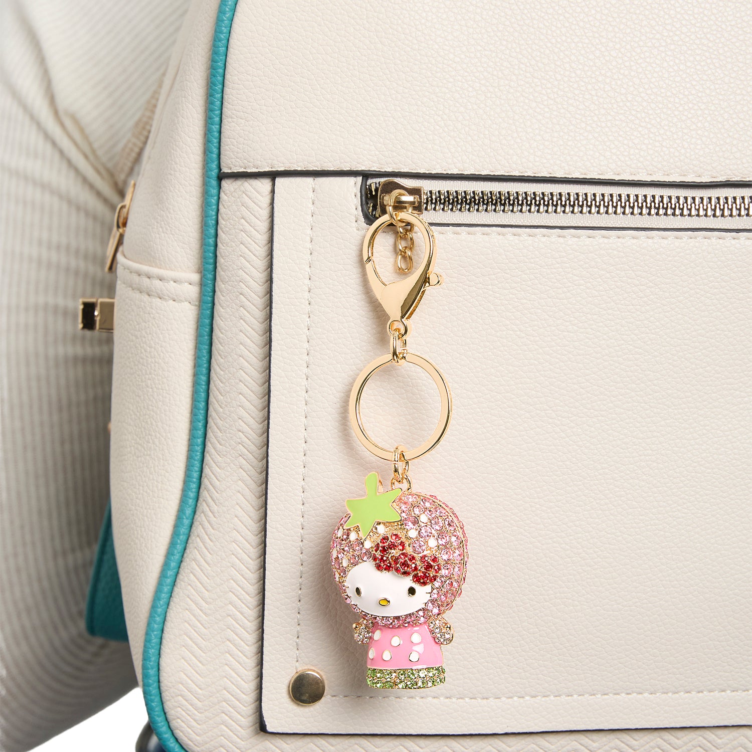 Hello Kitty x Strawberry Shortcake Crystal Pavé Bag Charm Keychain – Officially Licensed