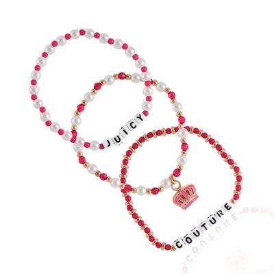 Juicy Couture Kids Crown Charm 3 Piece Beaded Jewelry