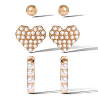 Jessica Simpson Pearl Stud Earring Set of 3