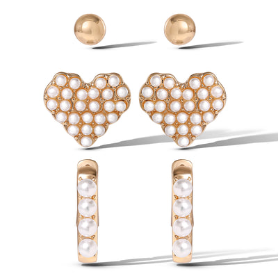Jessica Simpson Pearl Stud Earring Set of 3