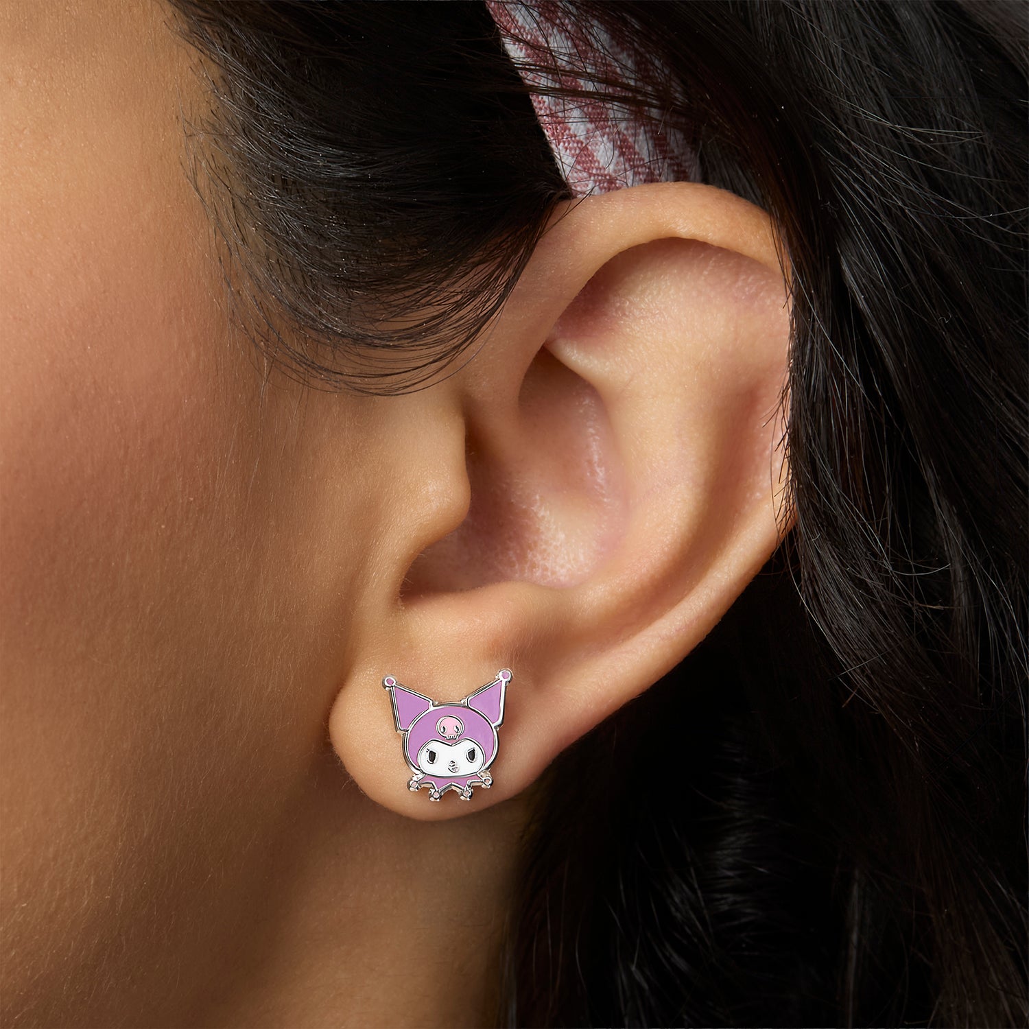 Kuromi Stud Earrings Set for Women, 2 Pairs, Sanrio Studs