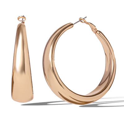 Jessica Simpson Polished Chunky Gold-Tone Hoop Earrings