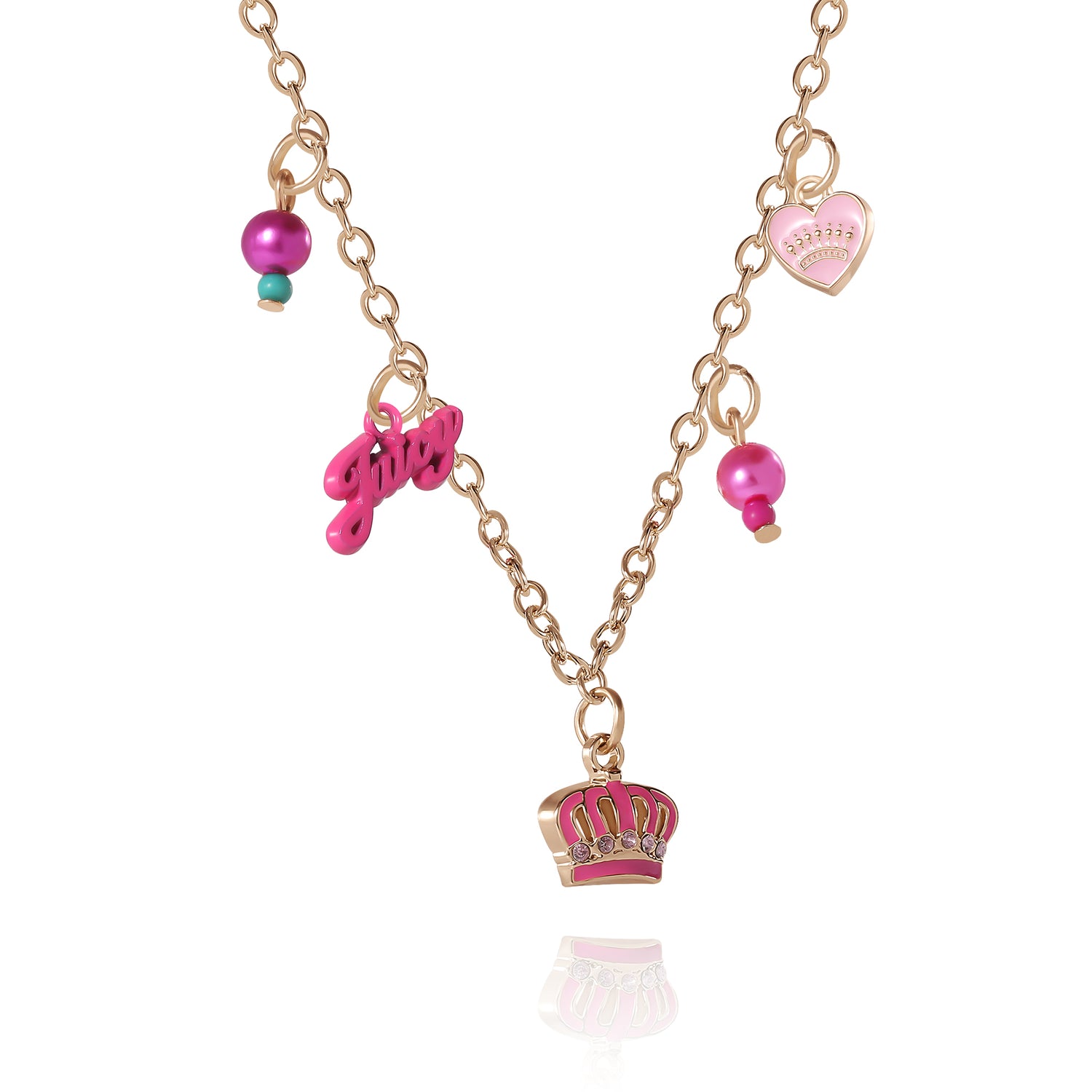 Juicy Couture Kids 15+2" Beaded Charm Necklace